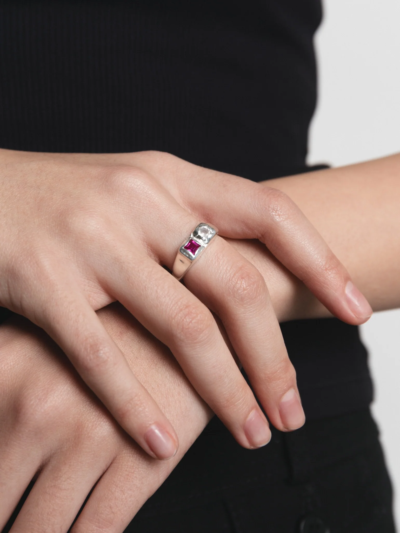 Bryce Ring in Pink and Sterling Silver