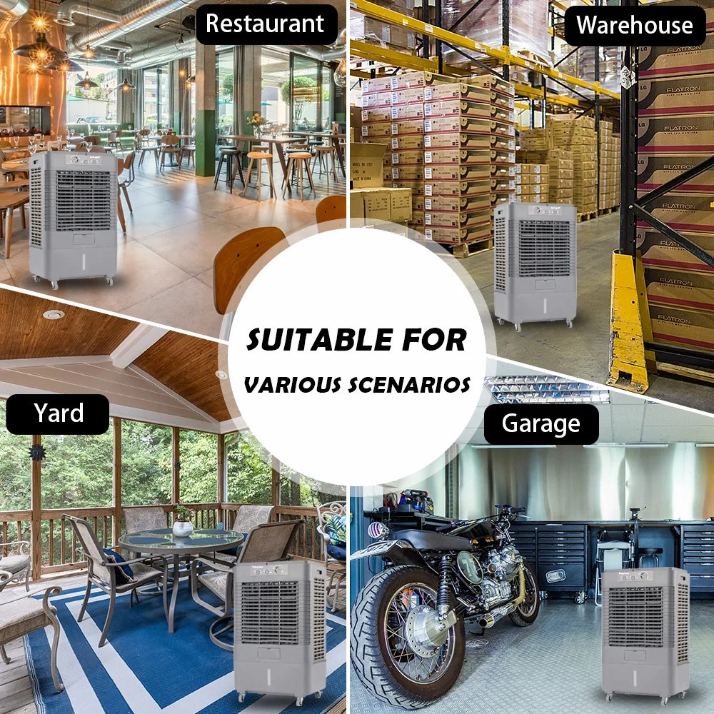 37'' Portable 3000CFM Evaporative Air Cooler(8 gal) - Image 4