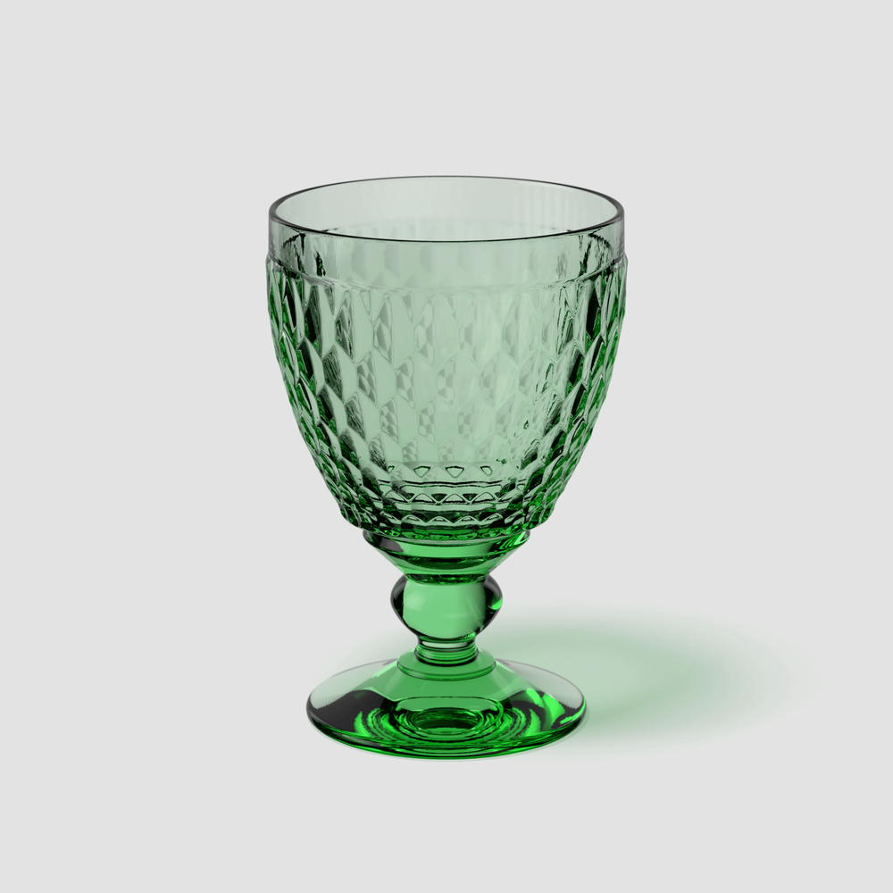 Boston Water goblet - Green, 8.5 oz, crystal glass