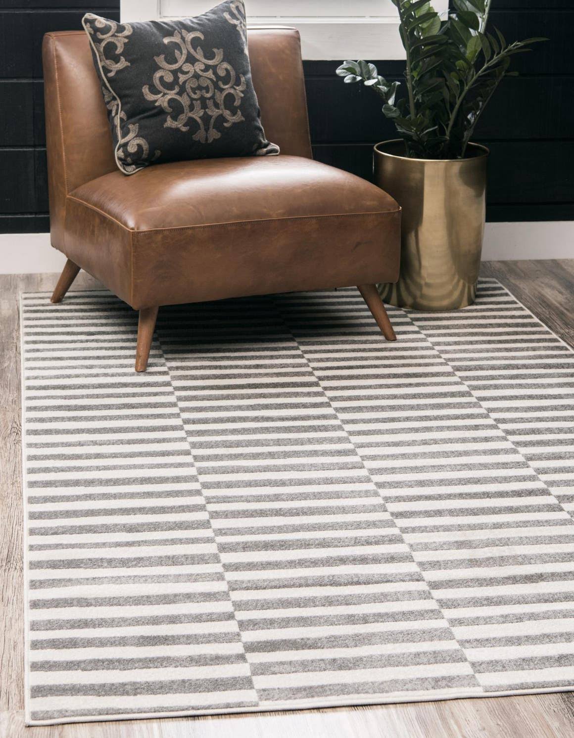 Unique Loom Striped Williamsburg Area Rug - 8' x 10' (Gray)
