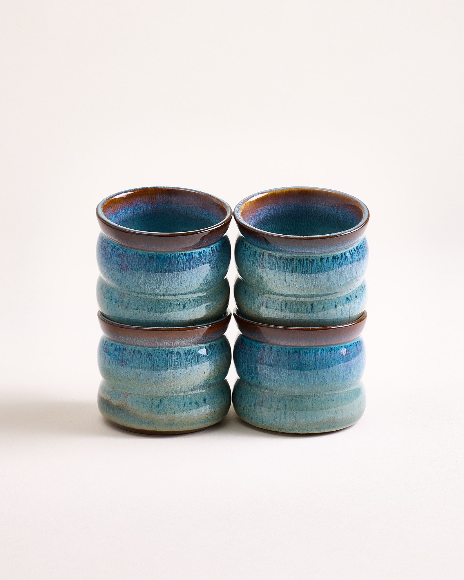 MADEIRA - SMALL CUP BUBBLE GREEN-BLUE SET OF 4
