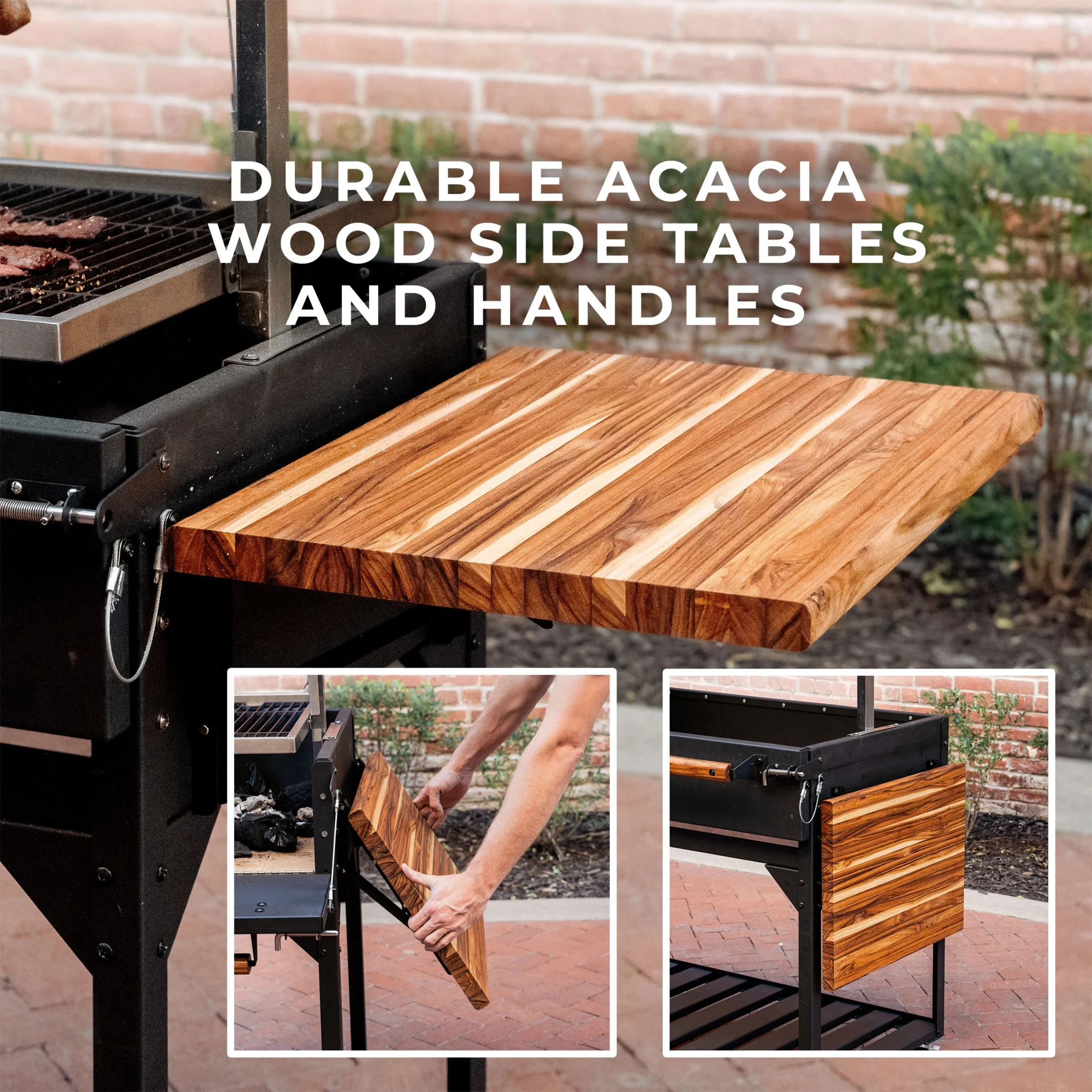 Backyard Discovery Argentine Santa Maria XL Wood Fire & Charcoal Steel Grill, Asado Clamp
