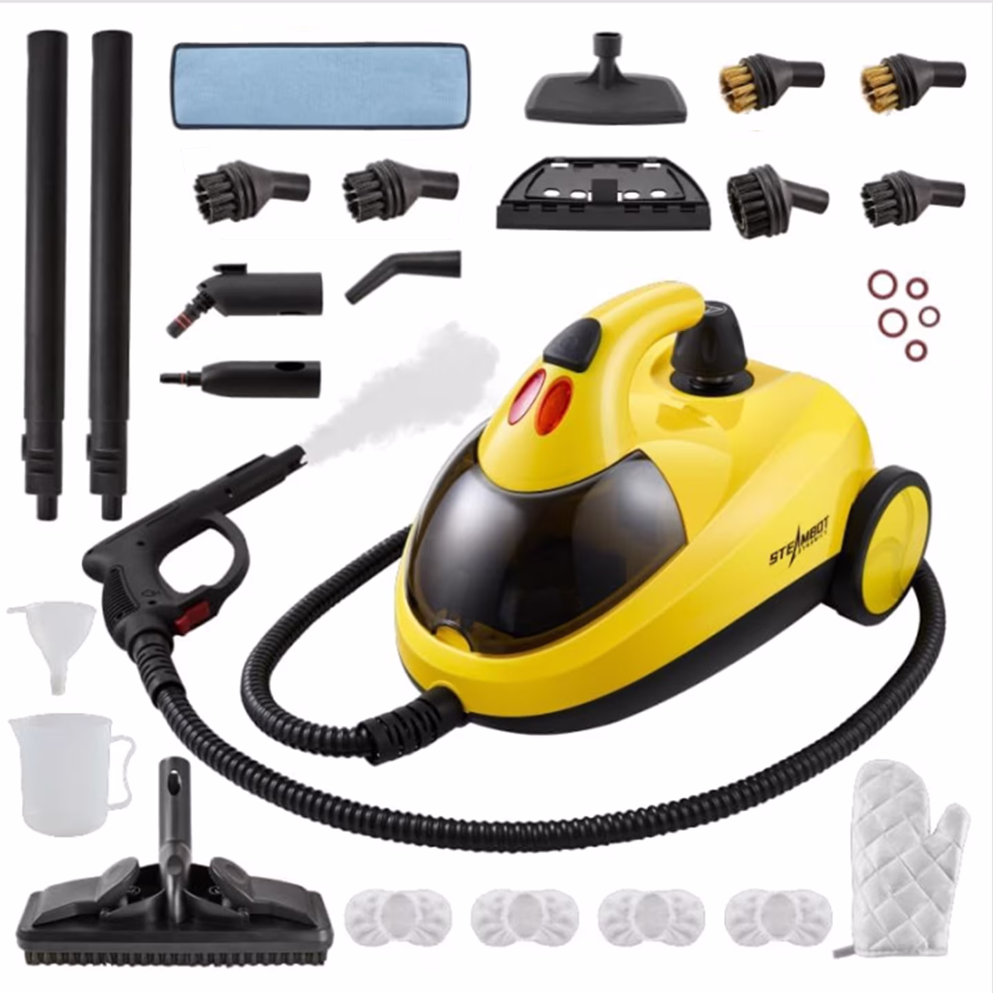 STEAMBOT Steam Cleaner with 28 - in - 1 Powerful, Applicable to Different Floor Materials Strong Rotational Force and Convenient to Use