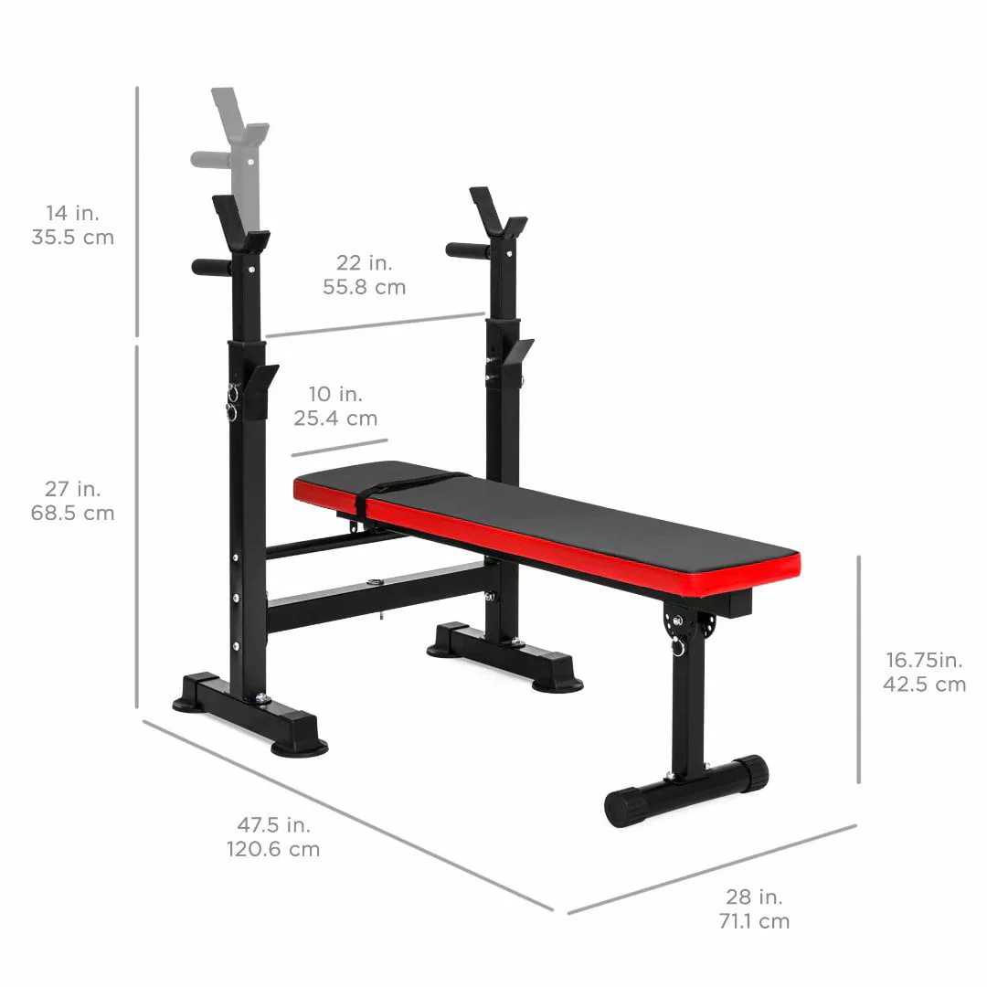 SUGIFT Adjustable Weight Bench with 330 lb. Black/Red