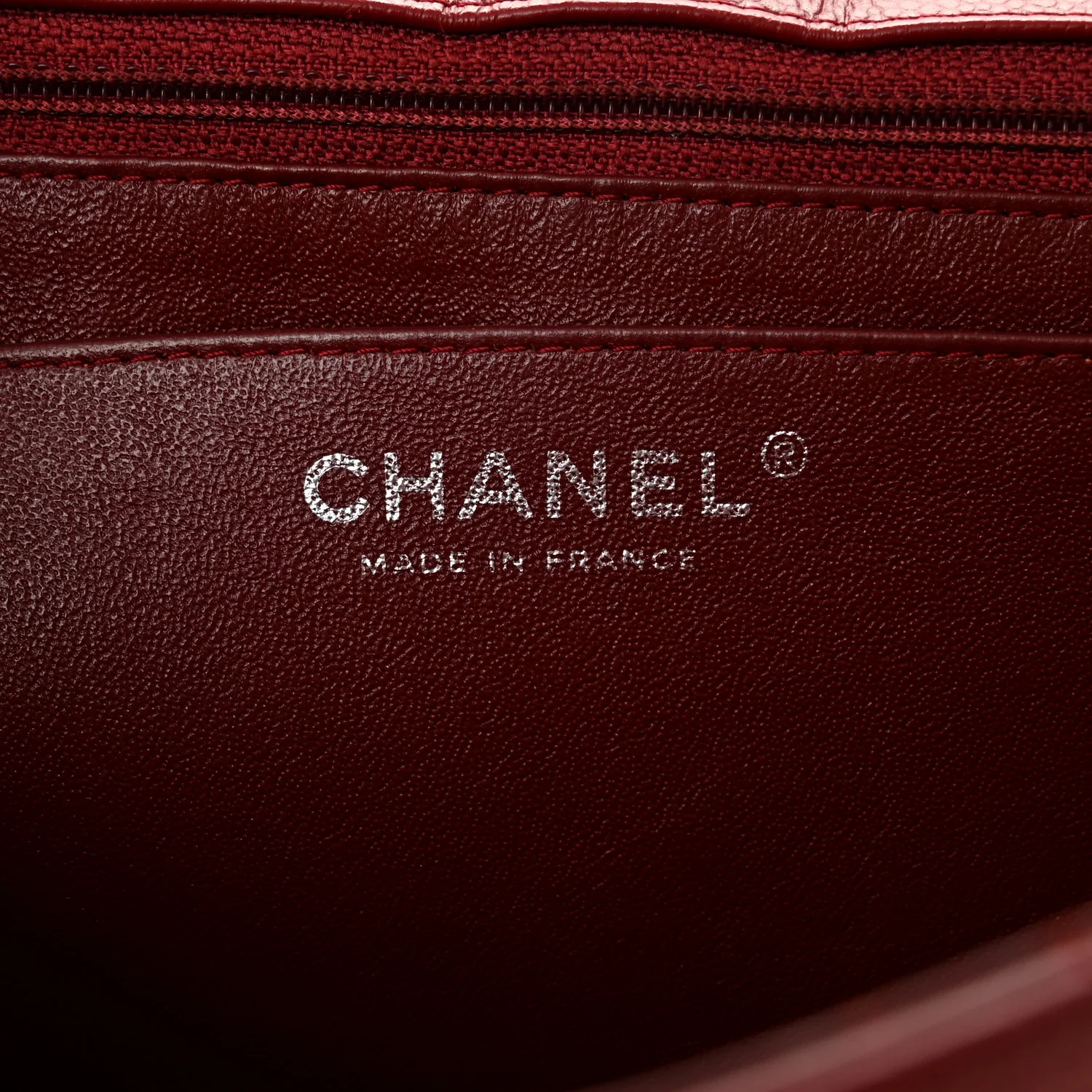 Caviar Quilted Jumbo Single Flap Dark Red