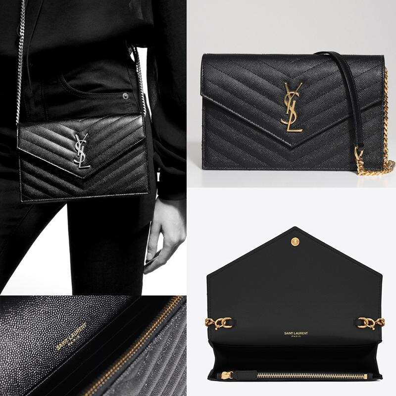YSL【サンローラン】クラシック☆エンベロープチェーンウォレット-4色