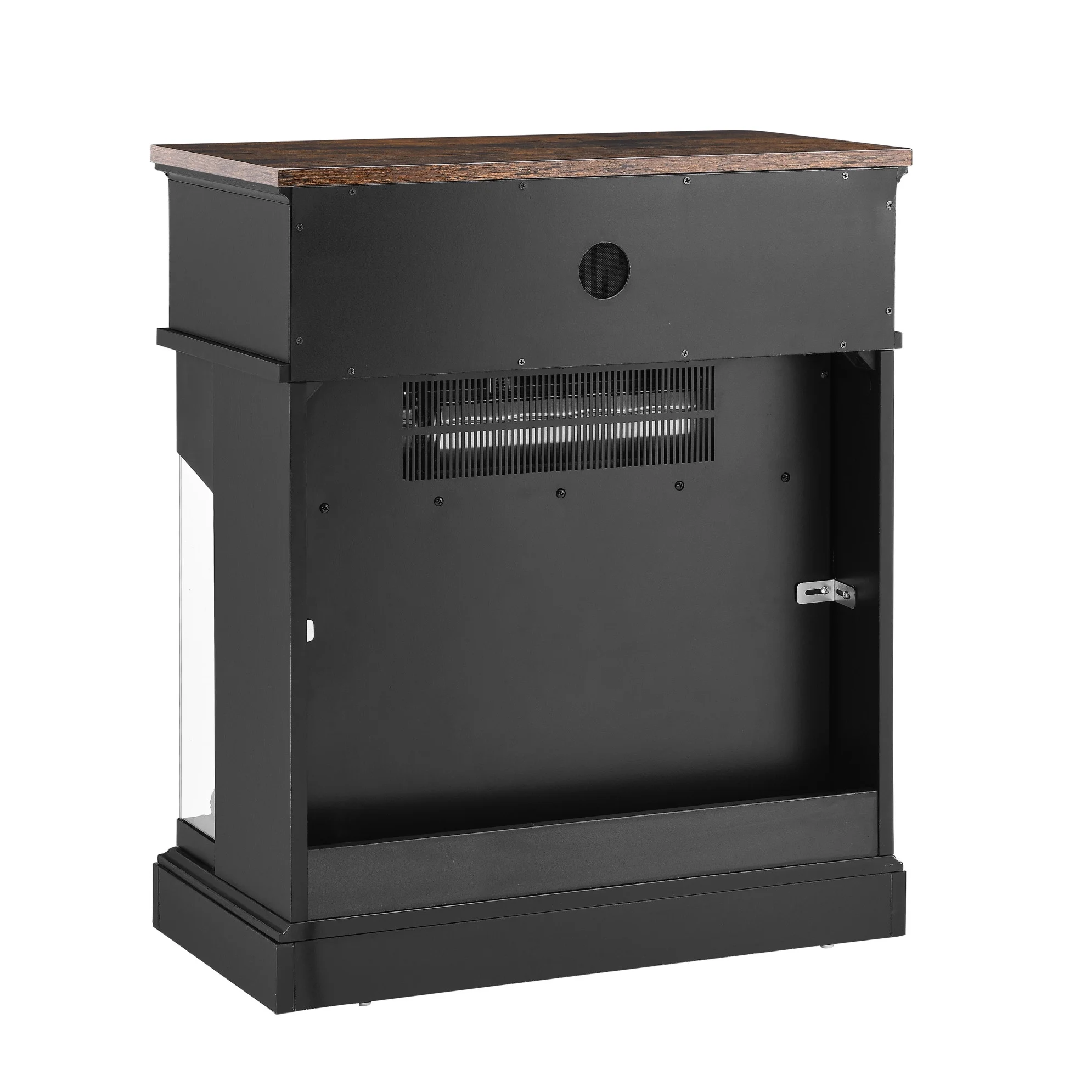 Electric Fireplace Stove, 1500W Wall Mountable Fireplace Heater Freestanding with 3-Sided View, 3D Flame Effect, Adjustable Brightness & Heating Mode, Overheat Protection, Thermostat