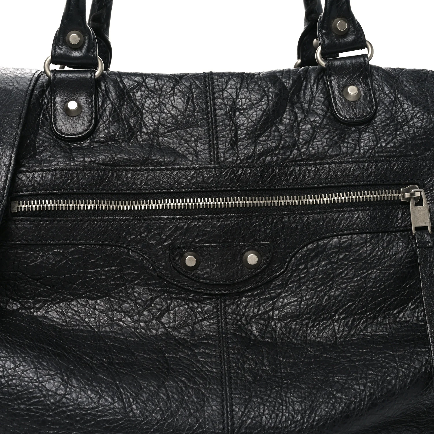 Agneau Classic Silver Hardware Weekender Black