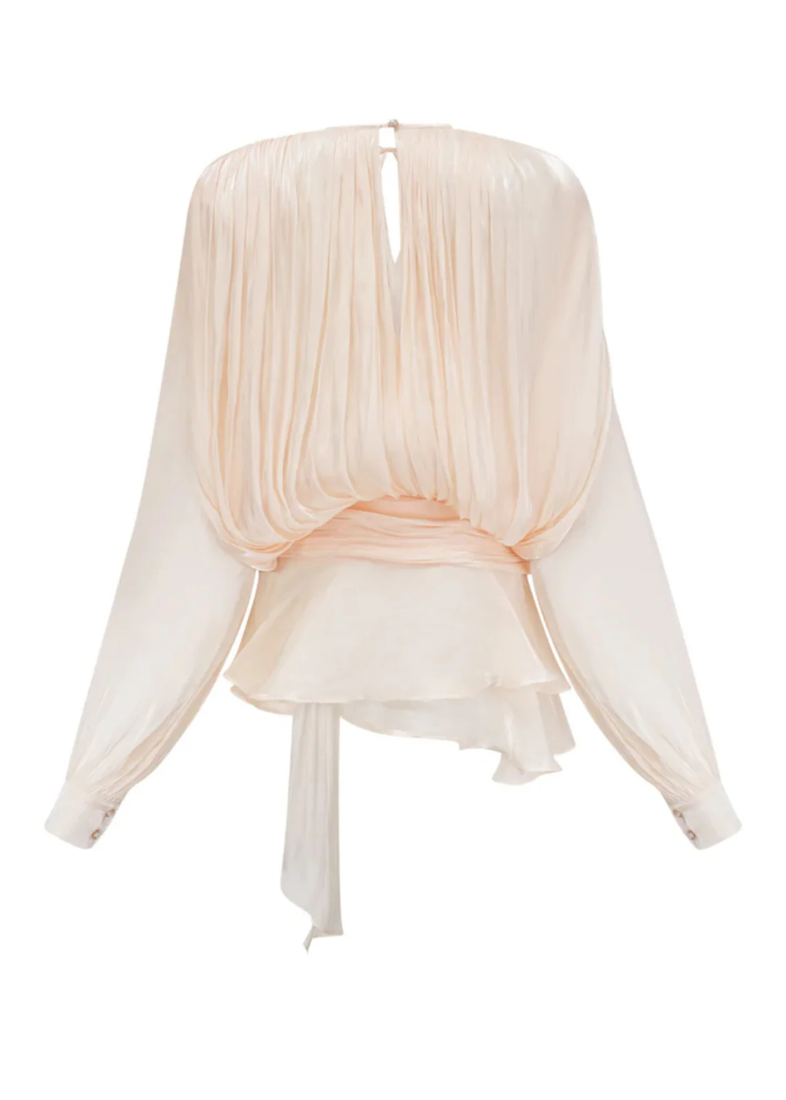 Robe mi-longue en satin champagne Estelle