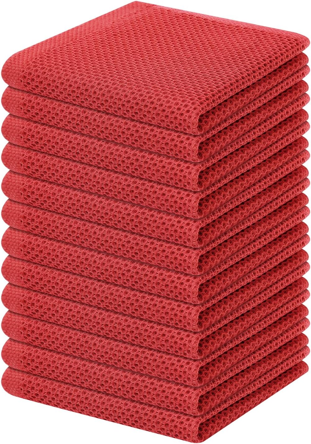 Homaxy 100% Cotton Waffle Weave Kitchen Dish Cloths 6-Pack, Dark Grey