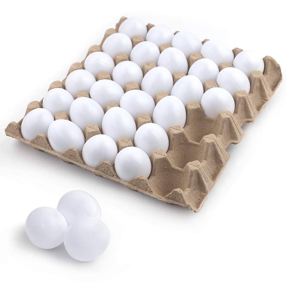 SallyFashion 30 Pcs White Plastic Eggs Paintable Easter Eggs Fake Eggs for Crafts Easter Hunts Basket Fillers Easter Gift and Party Favor