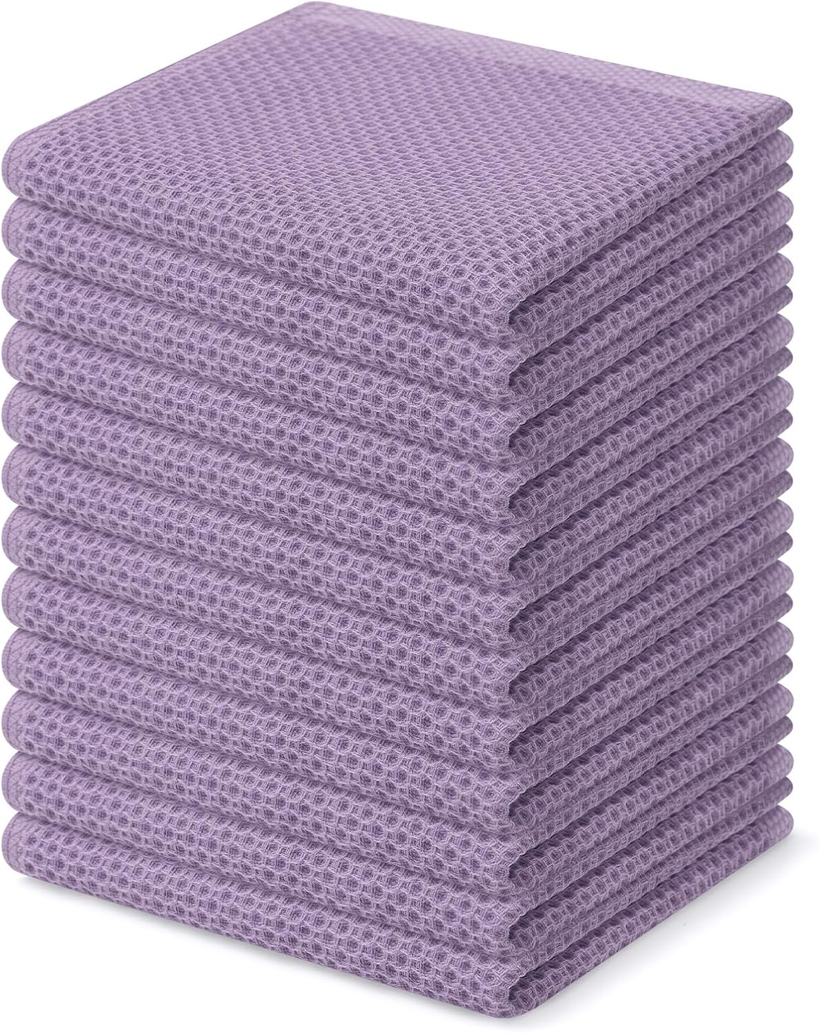 Homaxy 100% Cotton Waffle Weave Kitchen Dish Cloths 6-Pack, Dark Grey