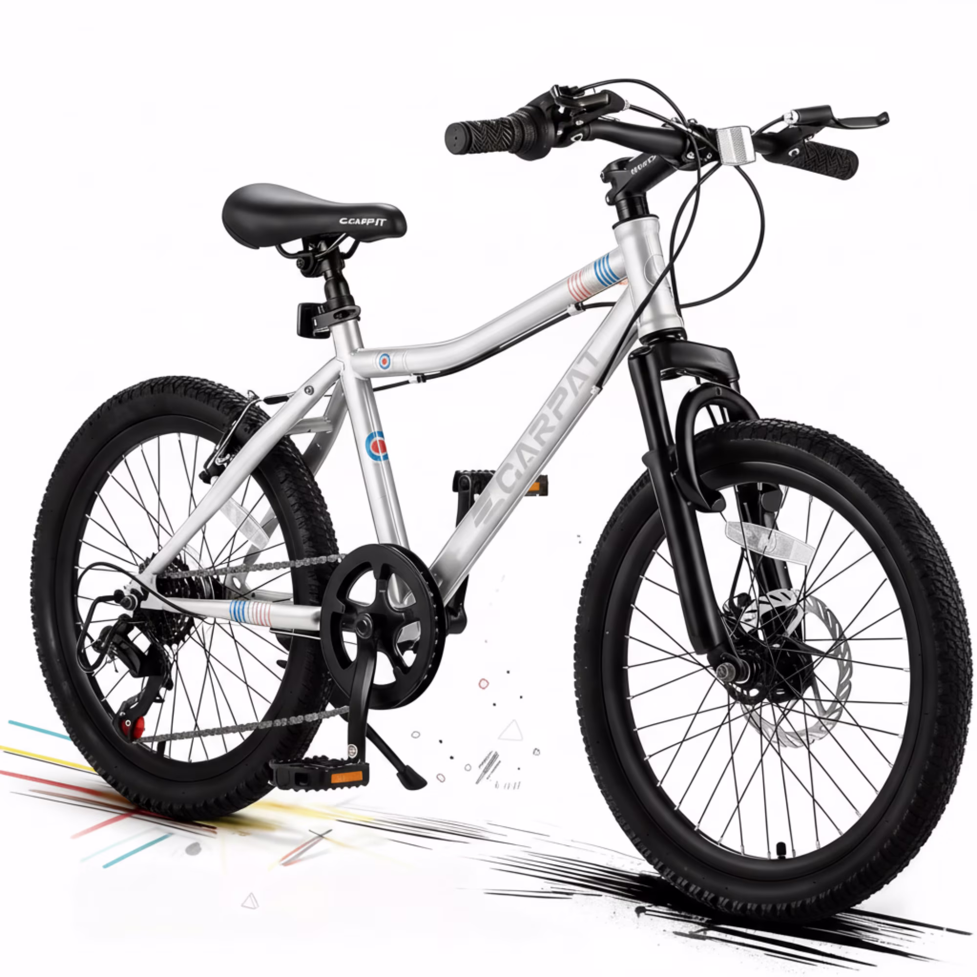 iYofe 20 Mountain Bike for Boys Girls, Bicycle for Kids with SHIMANO 7 Speed, Shock Absorbing Front Fork, Lightweight Bikes with V-Brakes for Outdoor Adventure, Blue