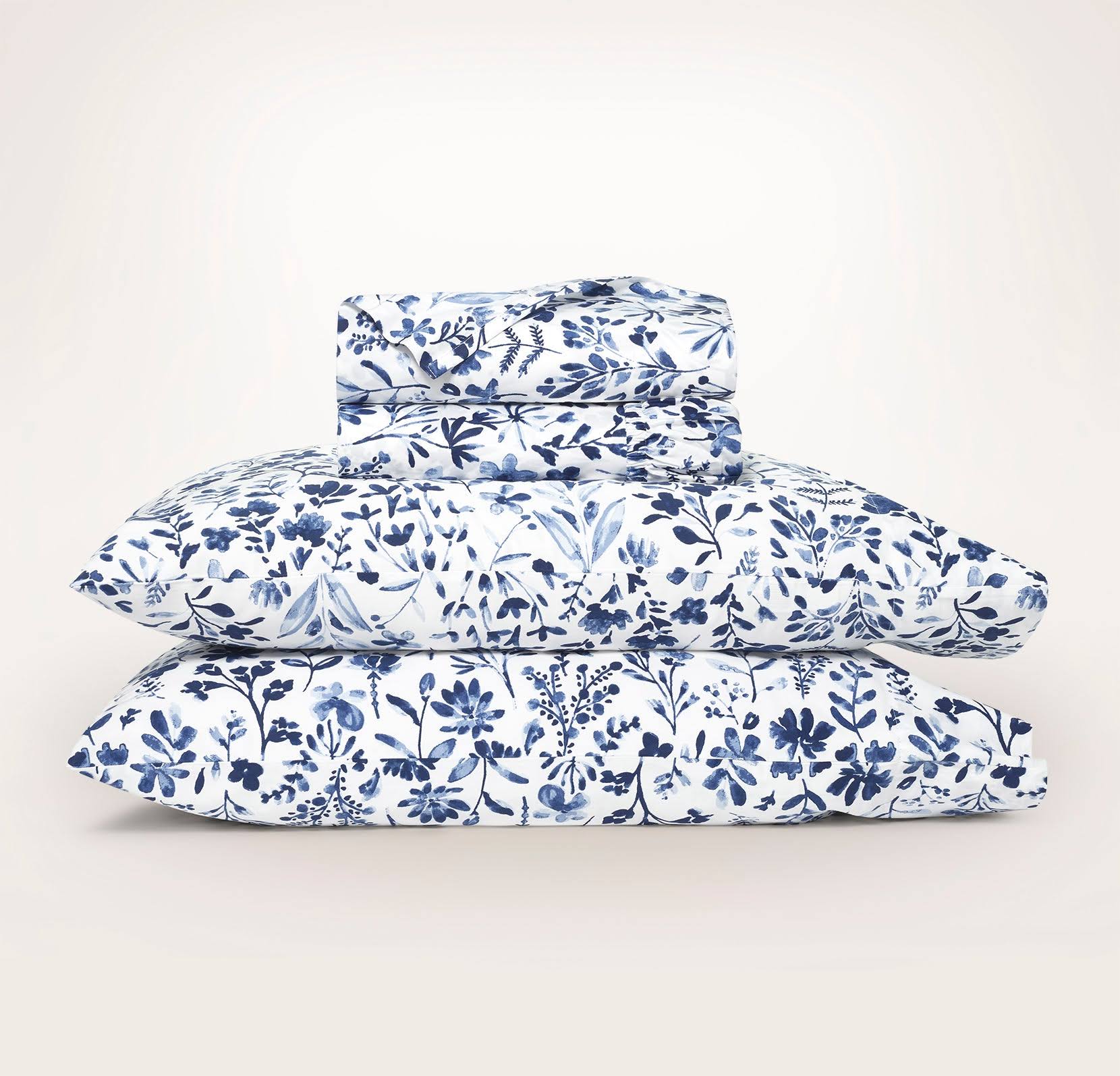 Boll & Branch Signature Botanical 4-Piece Organic Cotton Sheet Set - Navy