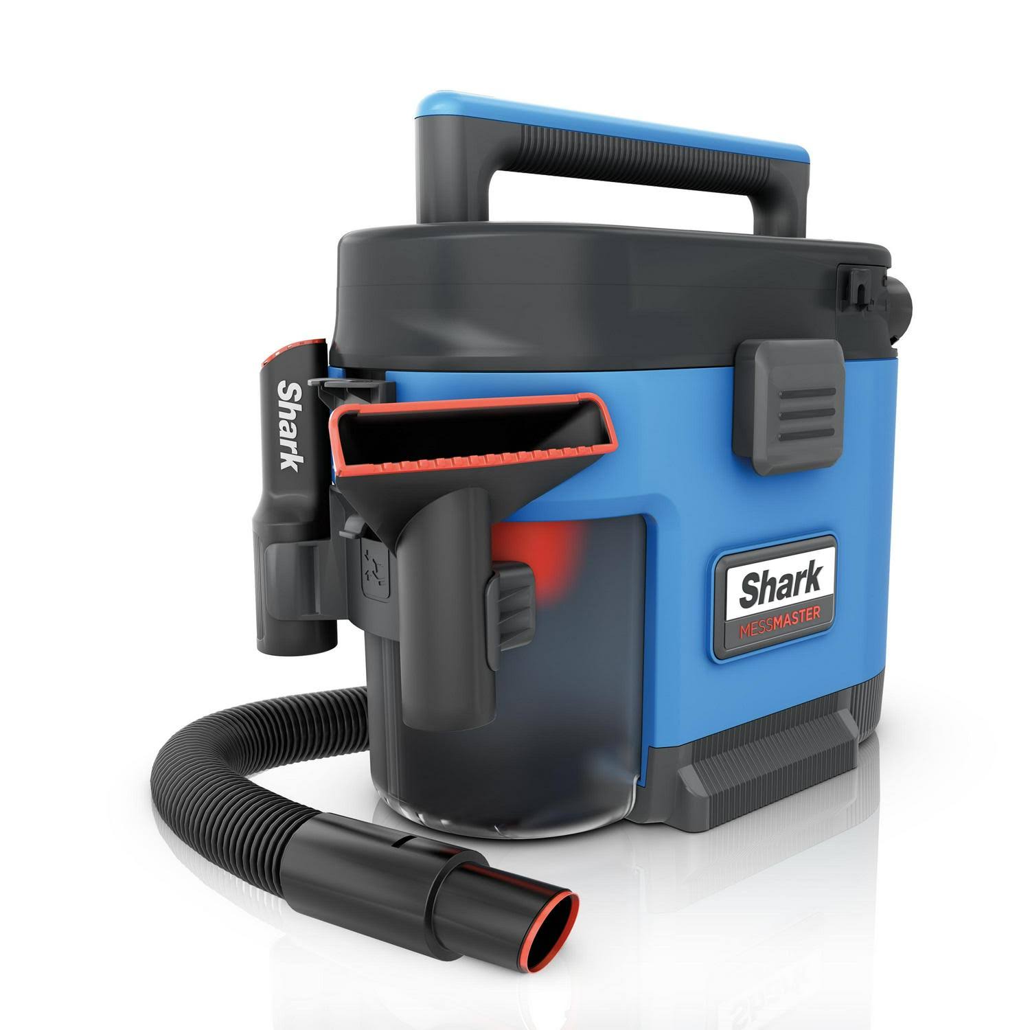Shark MessMaster Portable Wet/Dry Vacuum, 1 Gallon Capacity, Corded, Handheld, Perfect for Pets and Cars, AnyBag Technology, Self-Cleaning, Ultra-