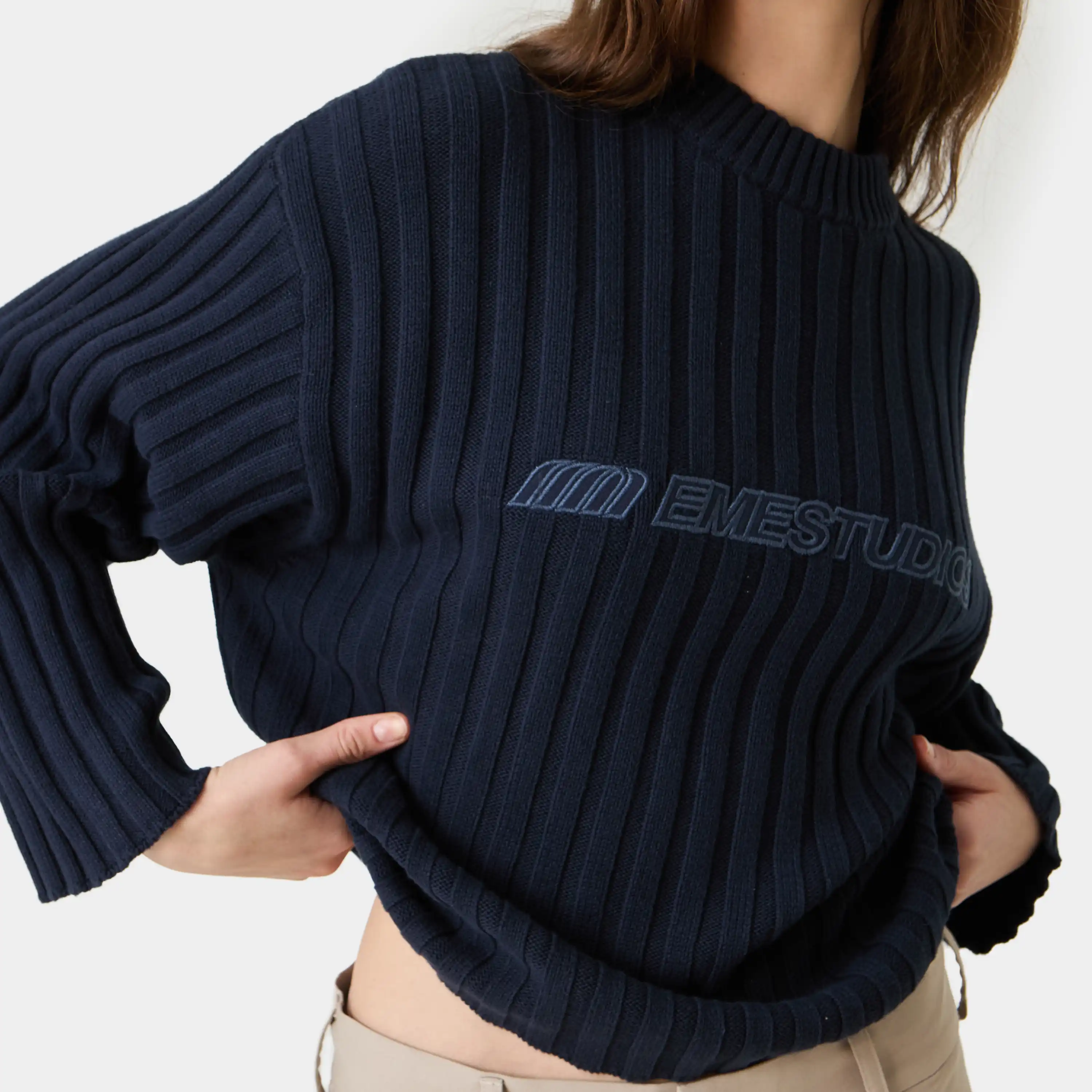 Tube Navy Knit Sweater