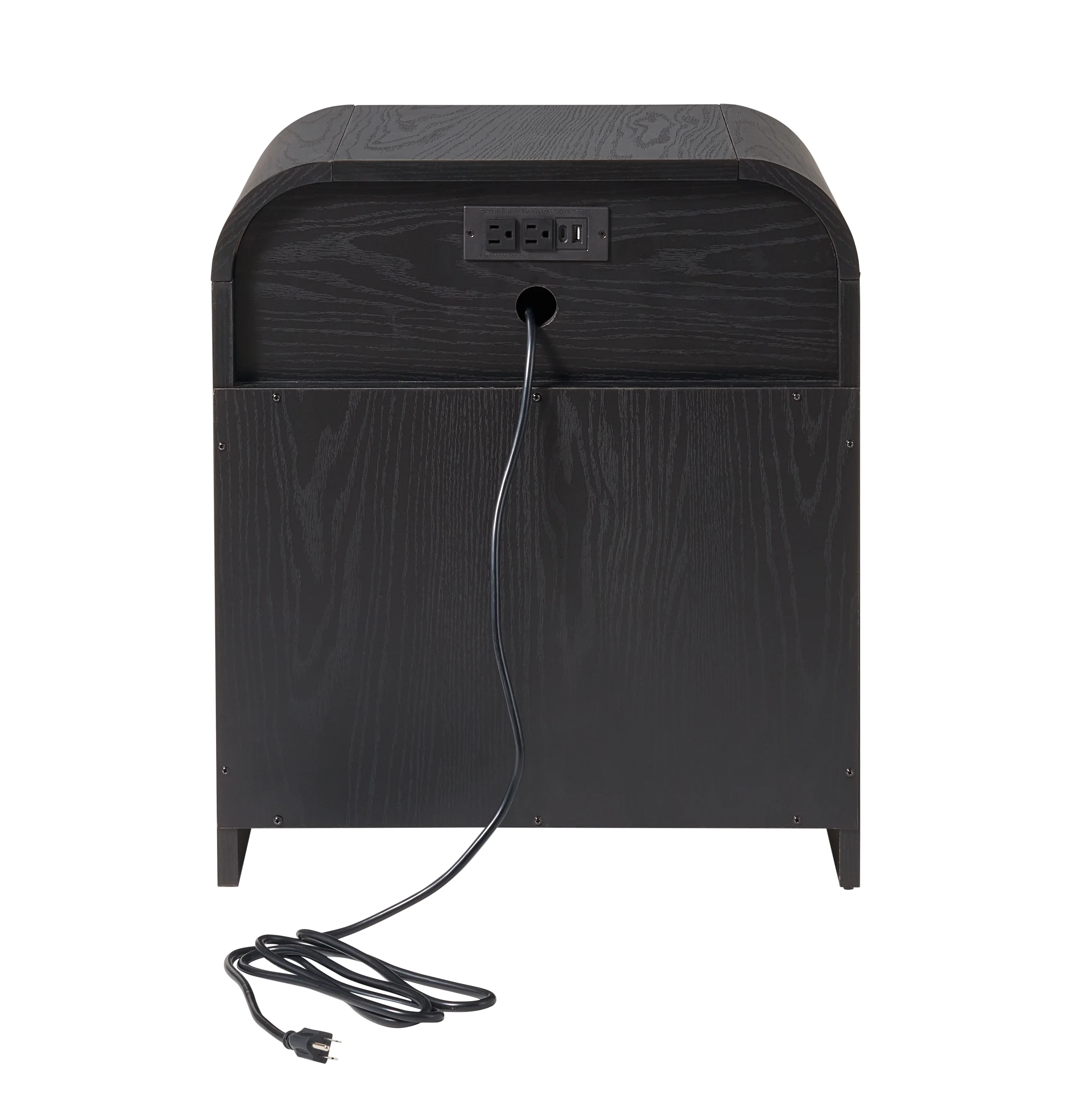 Better Homes & Gardens Juliet Nightstand with USB, Rich Black Finish