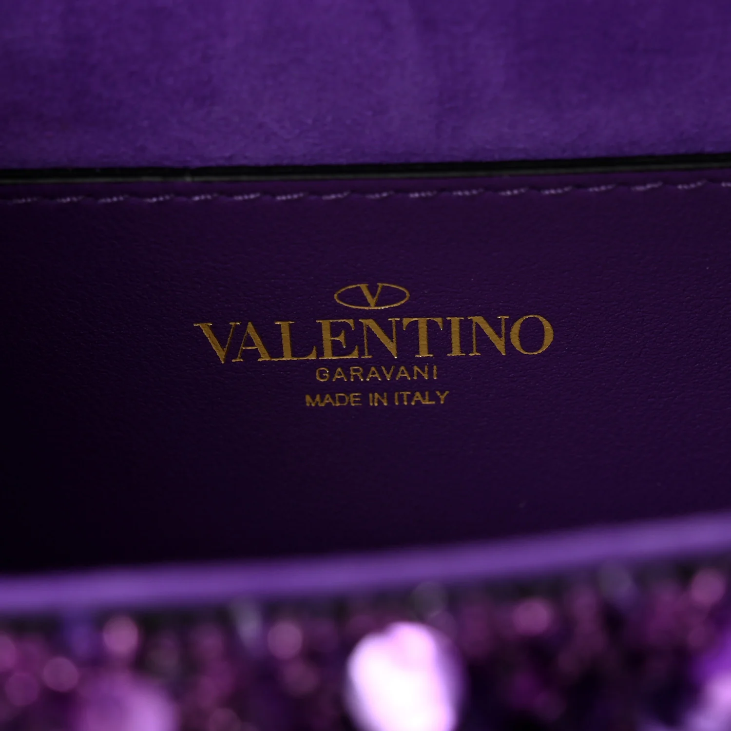 Sequin Crystal Vlogo Embroidered Small Loco Shoulder Bag Astral Purple