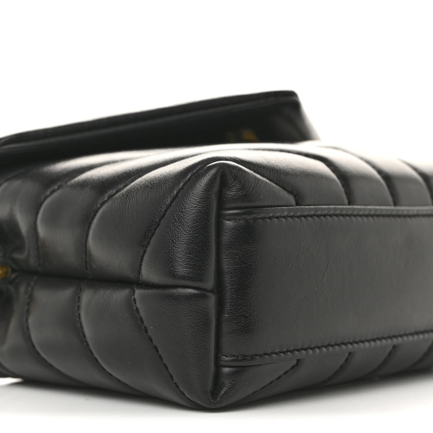 Calfskin Y Quilted Monogram Toy Loulou Crossbody Bag Black