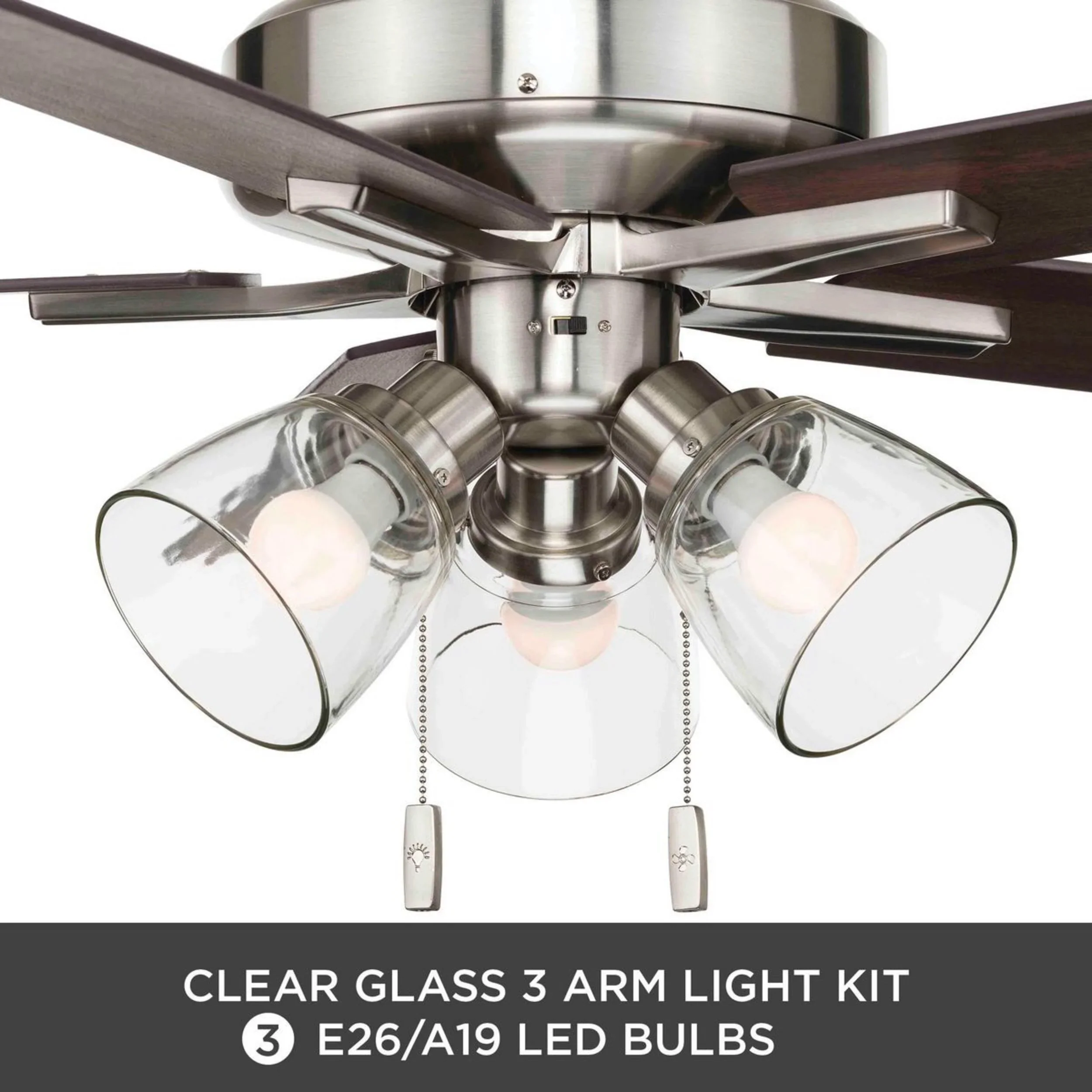 Better Homes & Gardens 52 Bronze Transitional Ceiling Fan, 5 Reversible Blades, 3 LED Bulbs Included