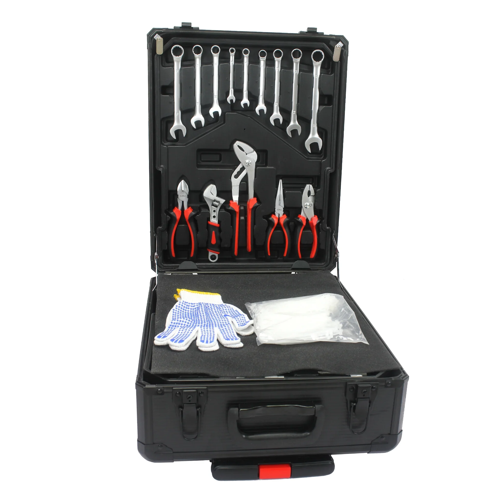 799 Pieces Professional Mechanics Hand Tool Set, Mobile Tool box on Wheels W/Ratchets&Socket, Screwdriver, Tongs, 4-layer Tool Case & Tool Kit, Silver