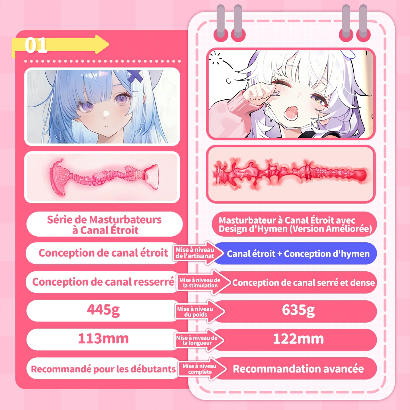 Prise en main ergonomique de cet onahole lourd pour le contrôle.