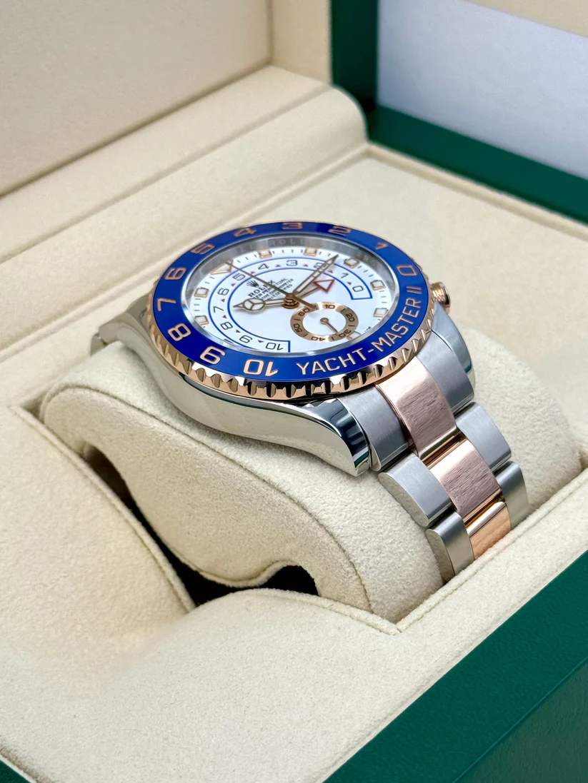 [Super Clone]Rolex Yacht-Master II Two Tone Steel Rose Gold White Dial Watch 116681