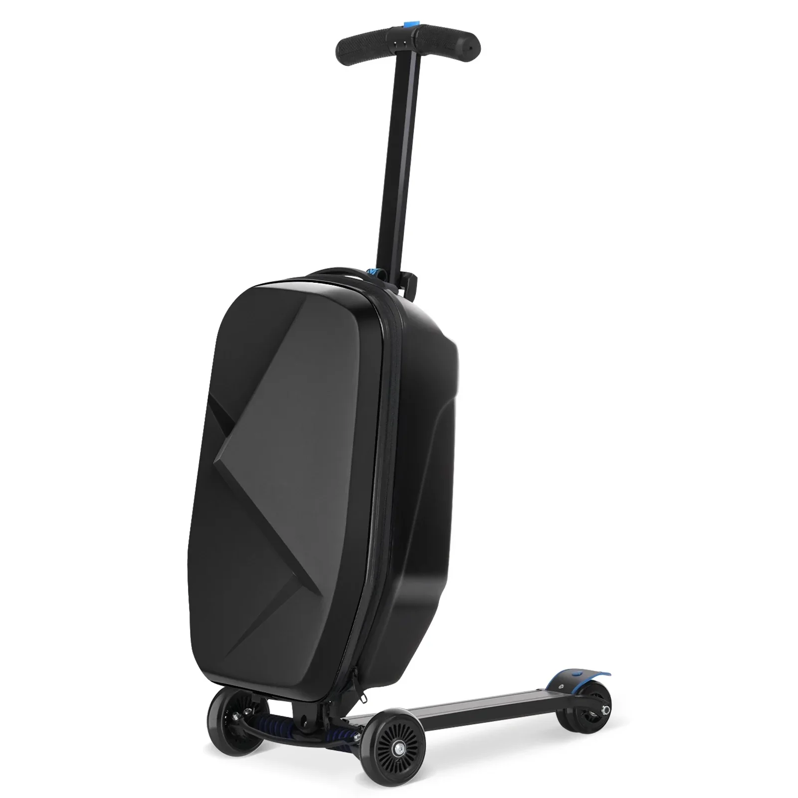 Advwin Scooter Luggage for Kids & Adults, Hardside Ride on Suitcase for Kids Ages 4-15 Multifunctional Lightweight Foldable Carry on Luggage with Wheels Ride on for Children Teenagers, Pink