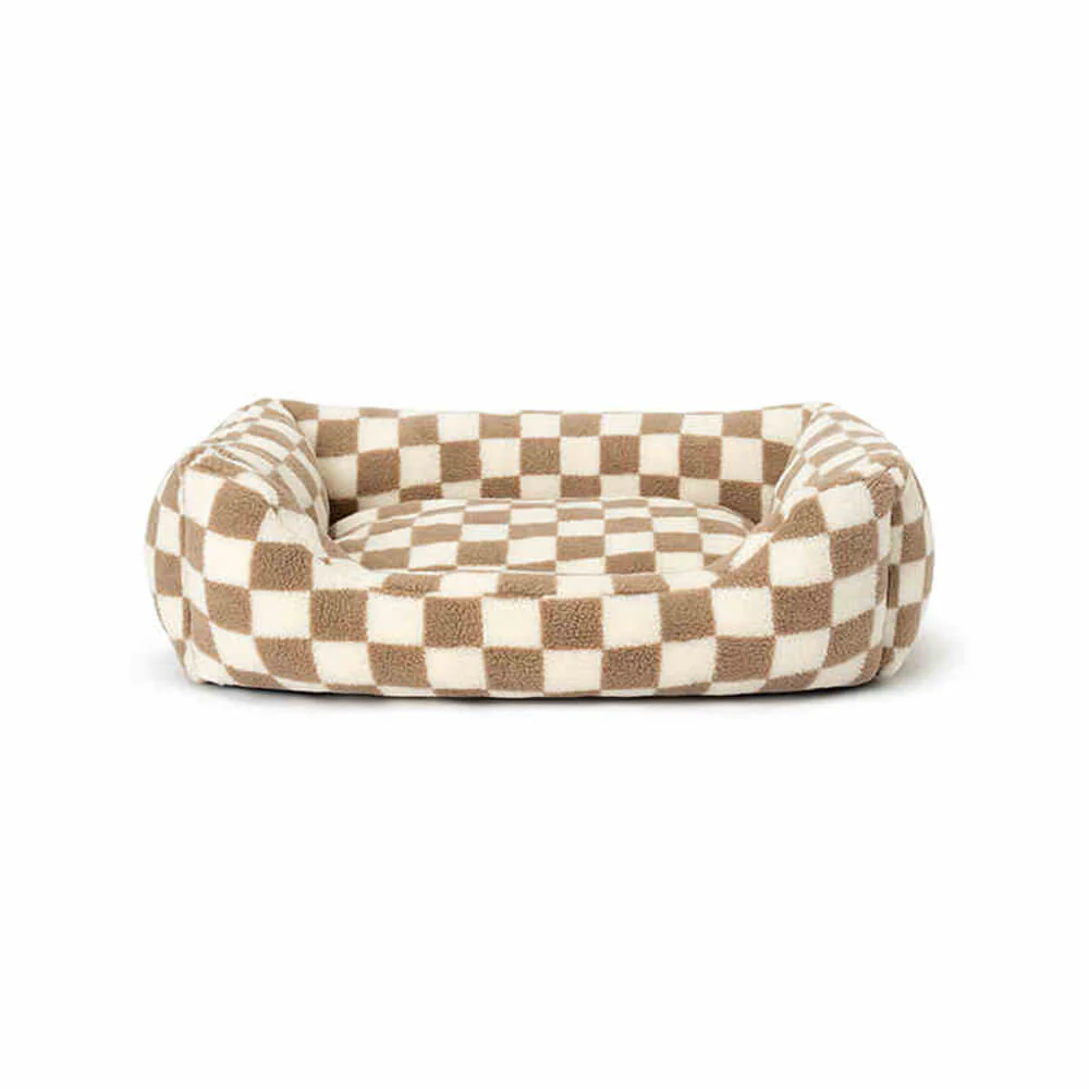 Stylish Checkerboard Warmth Removable Washable  Dog Sofa Bed