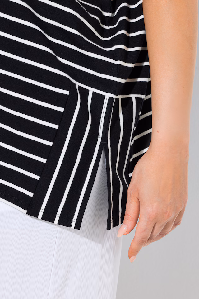 Striped Oversized Cap Sleeve Tee