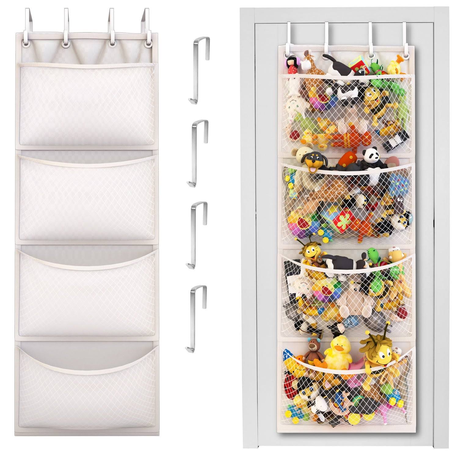 Honeyera The Original Stuffed Animal Storage (Patent Pending) - Over Door Organizer for Stuffies, Baby Ideas Holder, Toy Plush/Hammock Hanging Storage Net