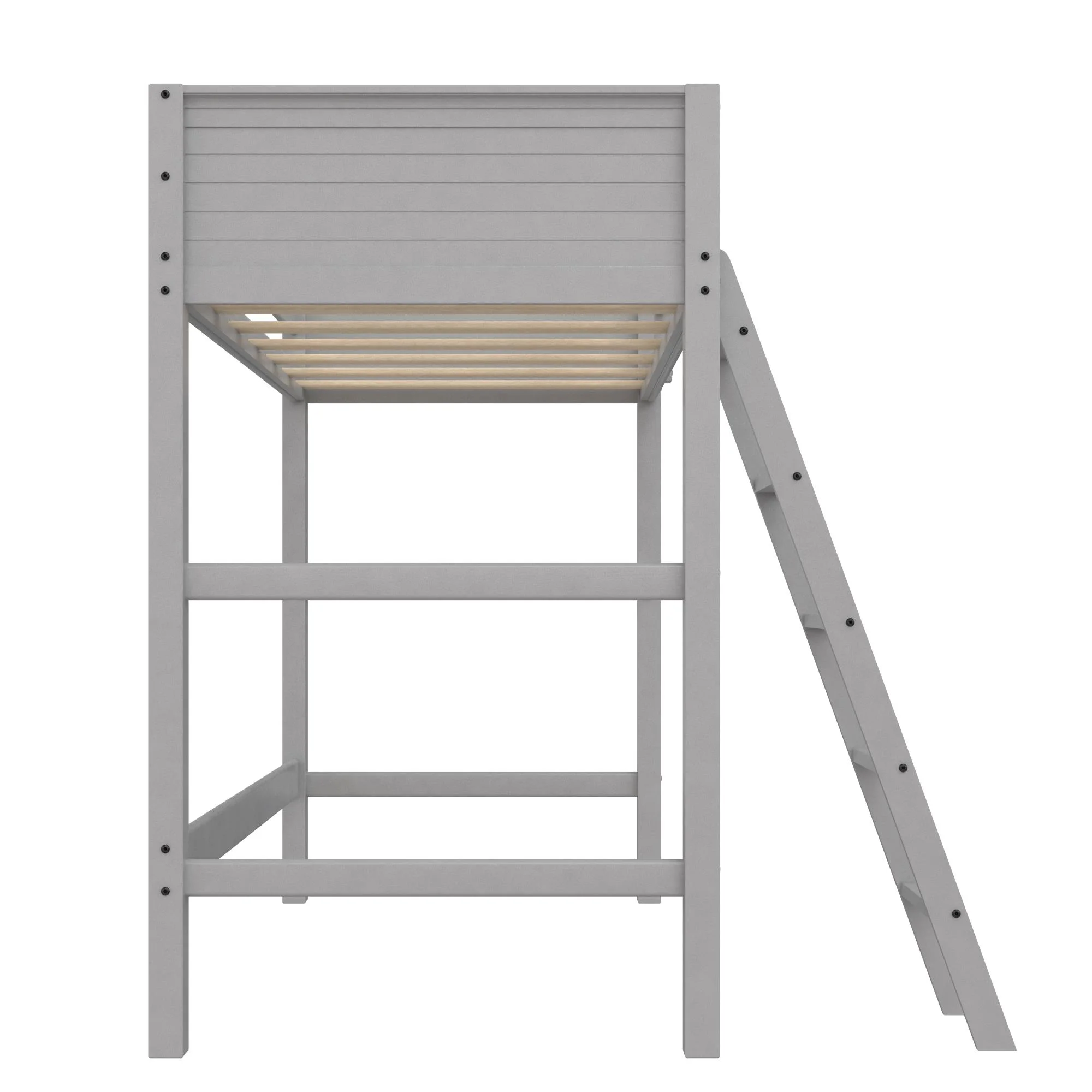 Your Zone Kiarah Twin Loft Bed with Ladder, White
