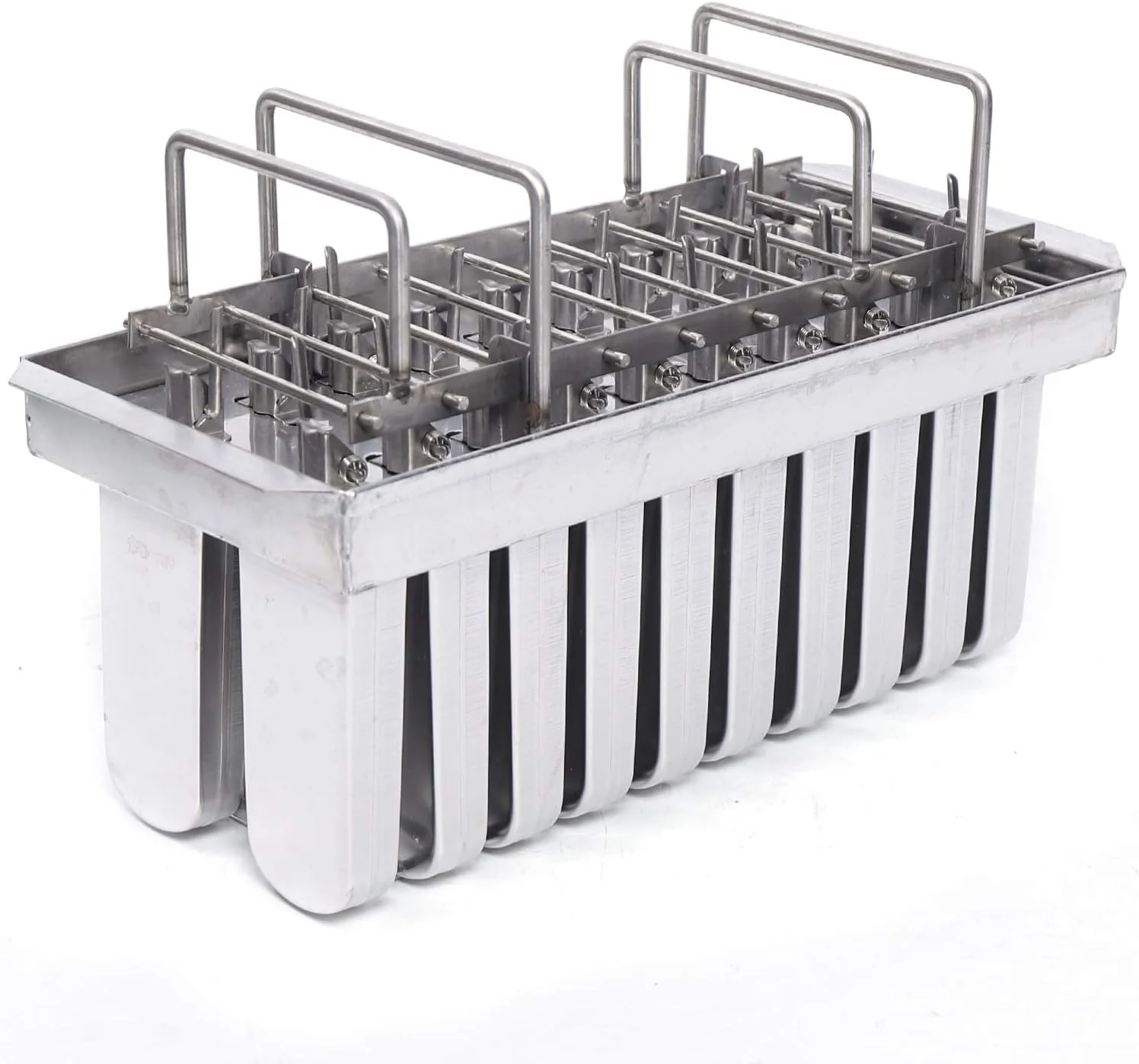 Stainless Steel Frozen Popsicle Molds,Commercial Popsicle Mold Ice Cream Stick Holder,Ice Cream Pops Bars Maker Freezer Tray,Silver 0.8mm Thickness (C-115g-30PCS)