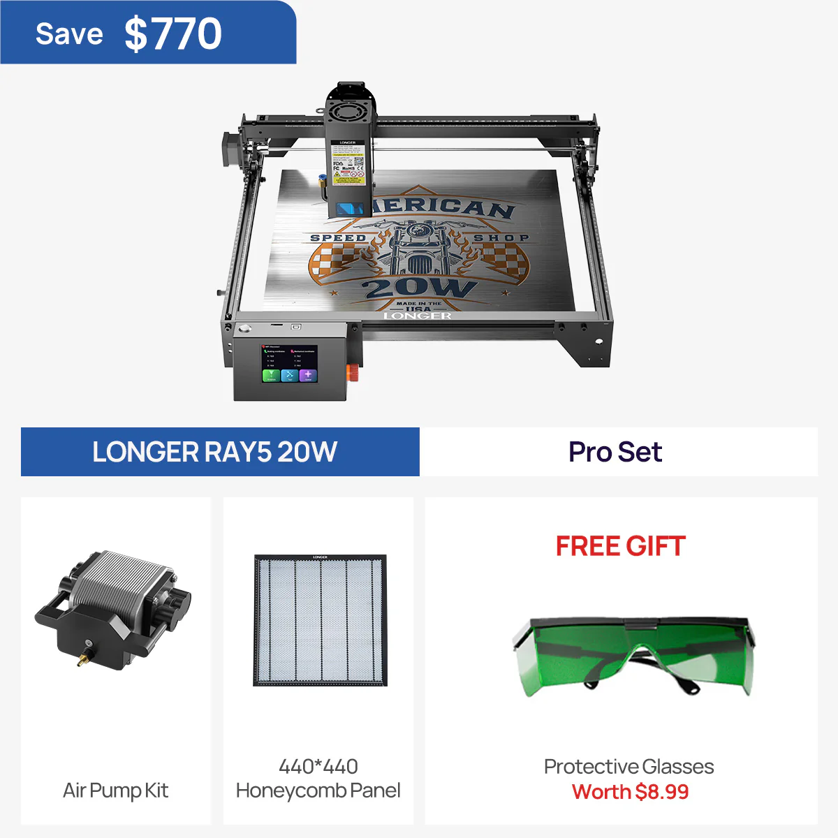 Graveur laser RAY5 20W plus long