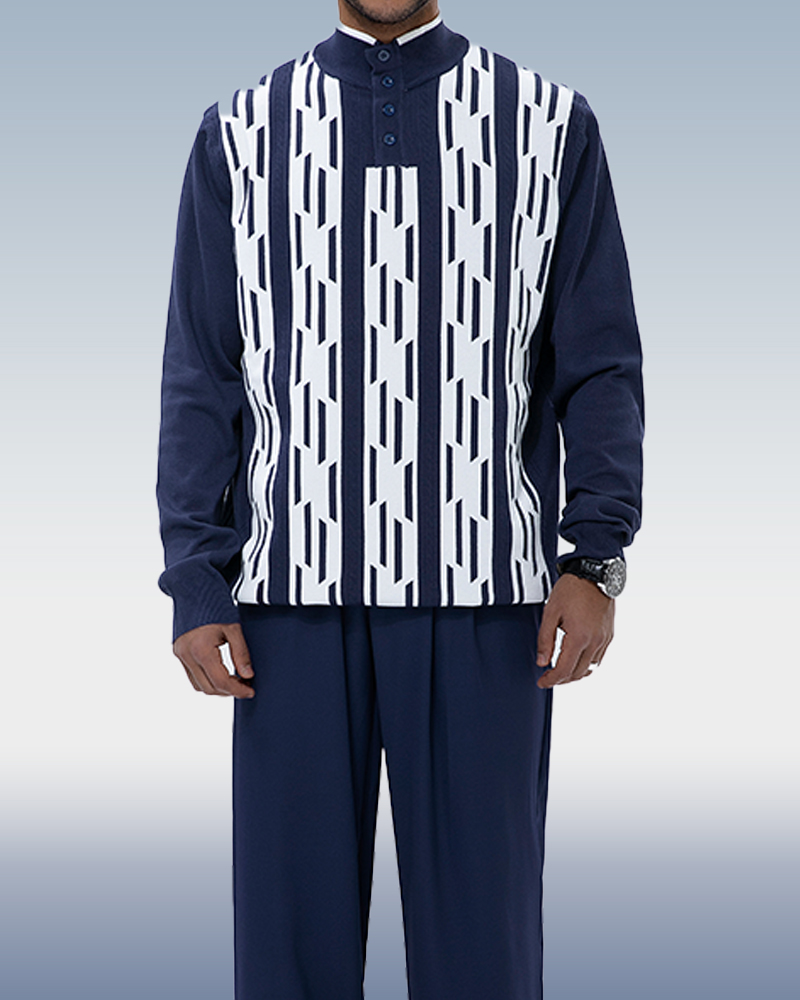 Costume de marche tricoté pour homme, manches longues, taille 34