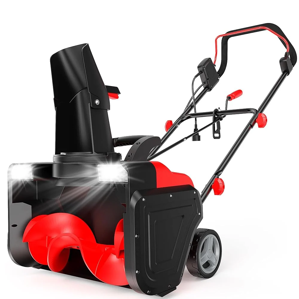 EWORK 20" Corded Snow Blower, 15 Amp Electric Snow Blower w/Dual LED Lights
