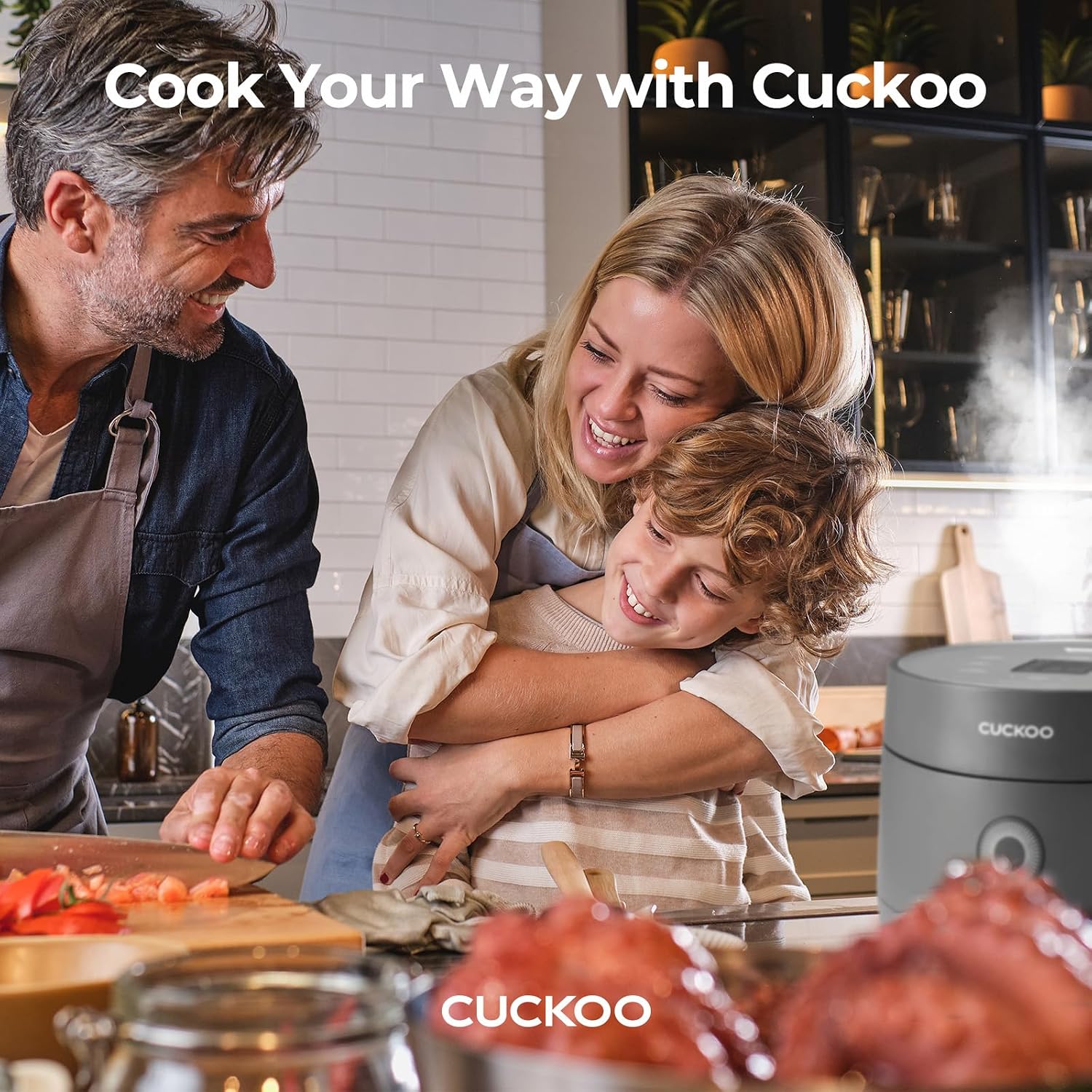 CUCKOO Micom Fuzzy Logic Rice Cooker, 6-Cup Cooked, Gray, CR-0375FG