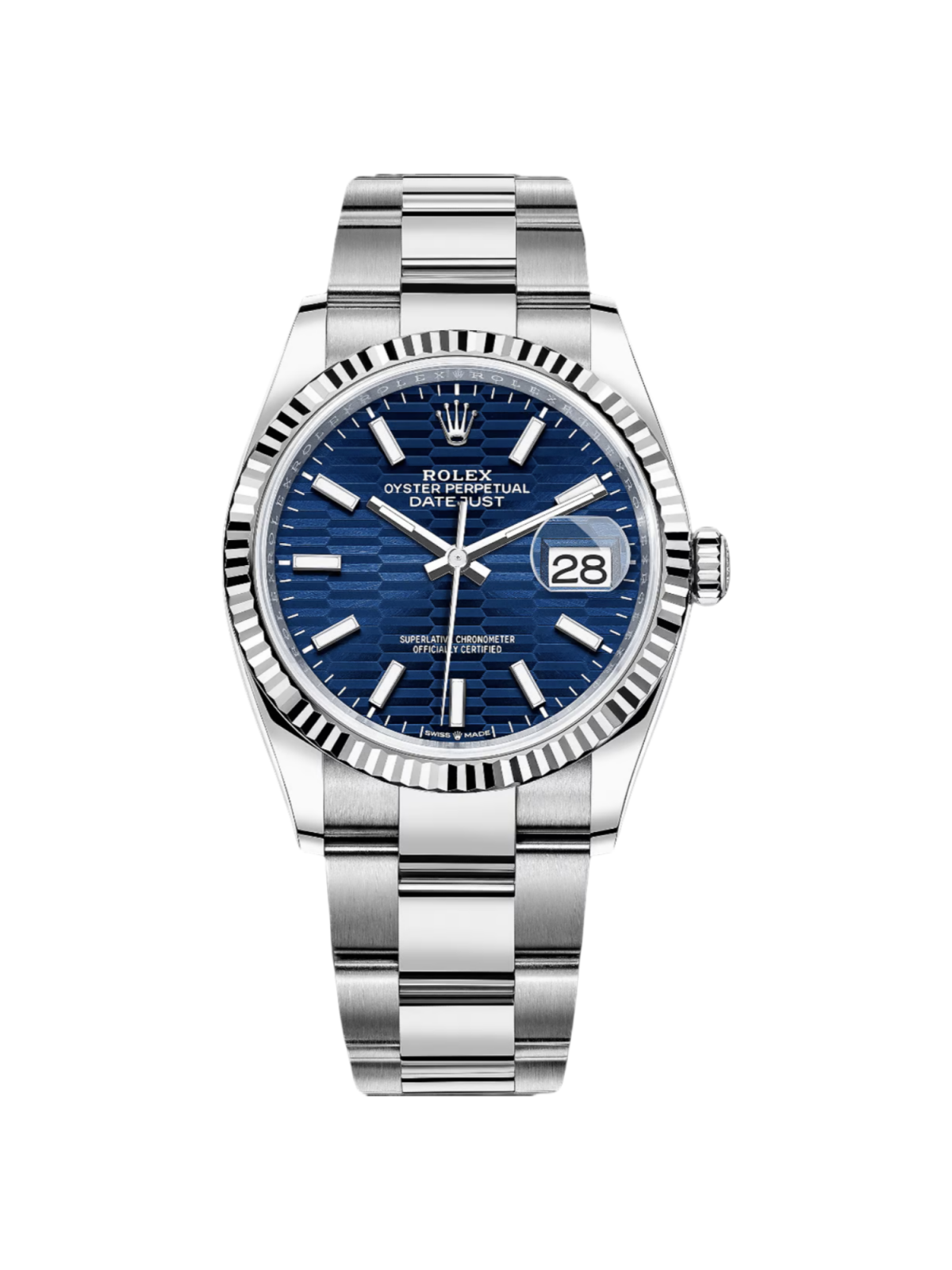 [Super Clone]RLX  Datejust 36mm 126234-0050 Blue Motif Dial 126234 Oyster Bracelet Fluted Bezel