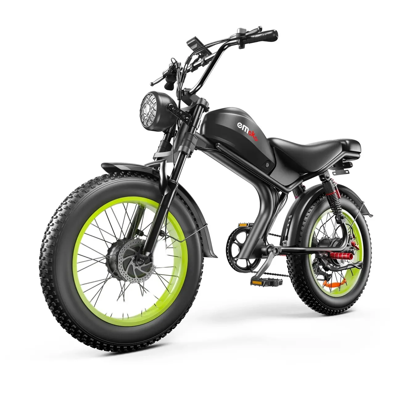 C93 Electric Bike Dual 2000W Motors Removable 23Ah Battery Up to 100 km Range 7-Speed Gears Hydrualic Brake 20" Wheels, Blue Color - Image 5