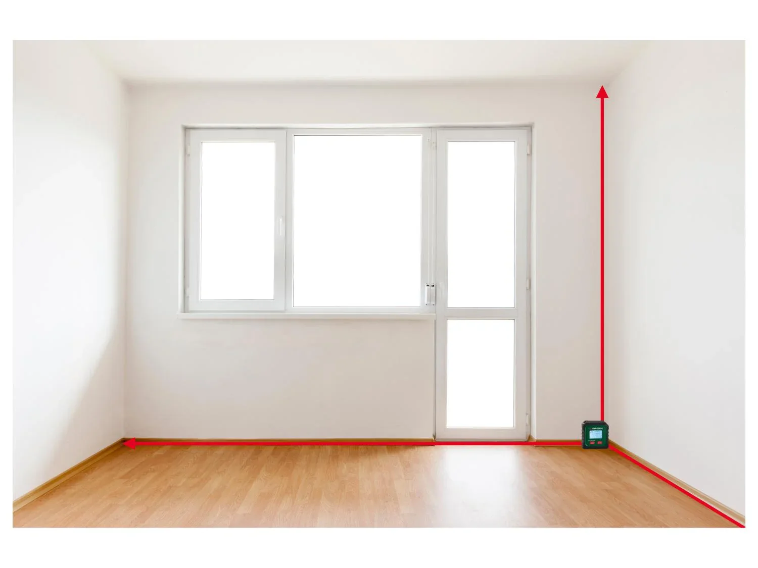 PARKSIDE Tlmtre laser avec mtre ruban PLMB C3, rouge, 50 m