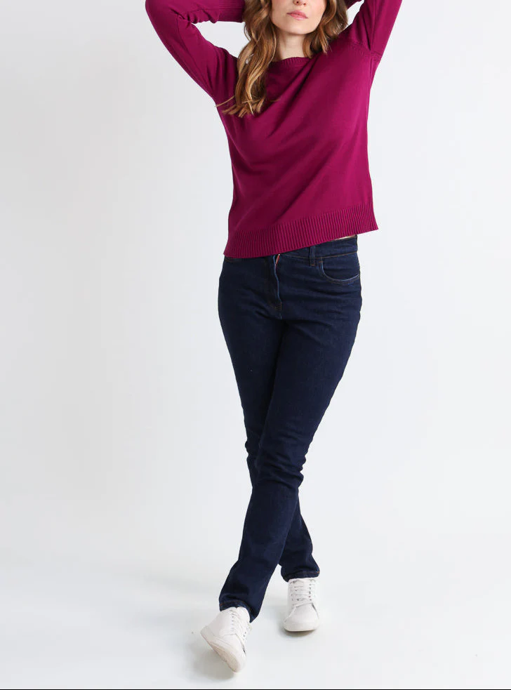 Pull épais femme en laine Violet Amethyste