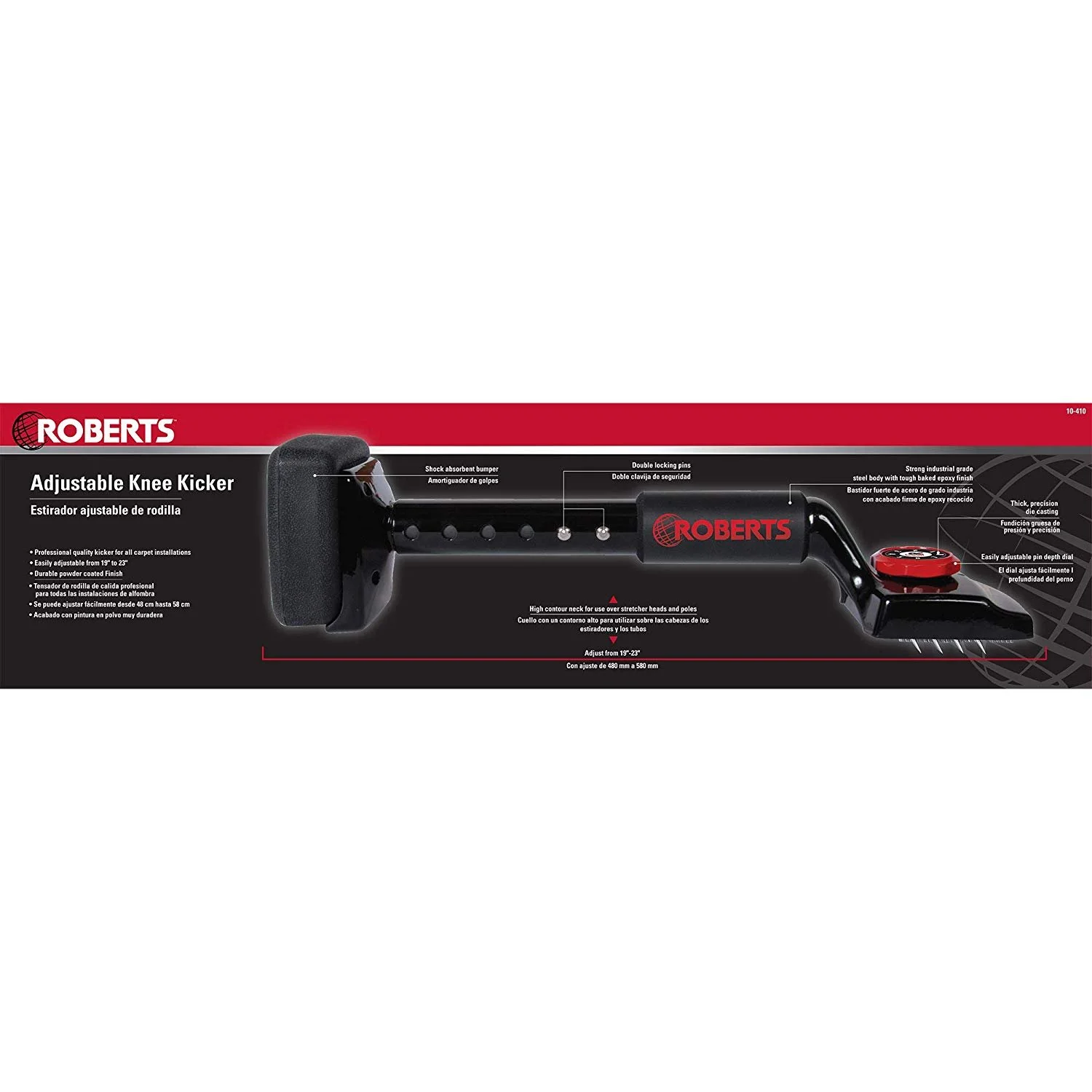 Roberts 10 - 410 Black Adjustable Carpet Knee Kicker