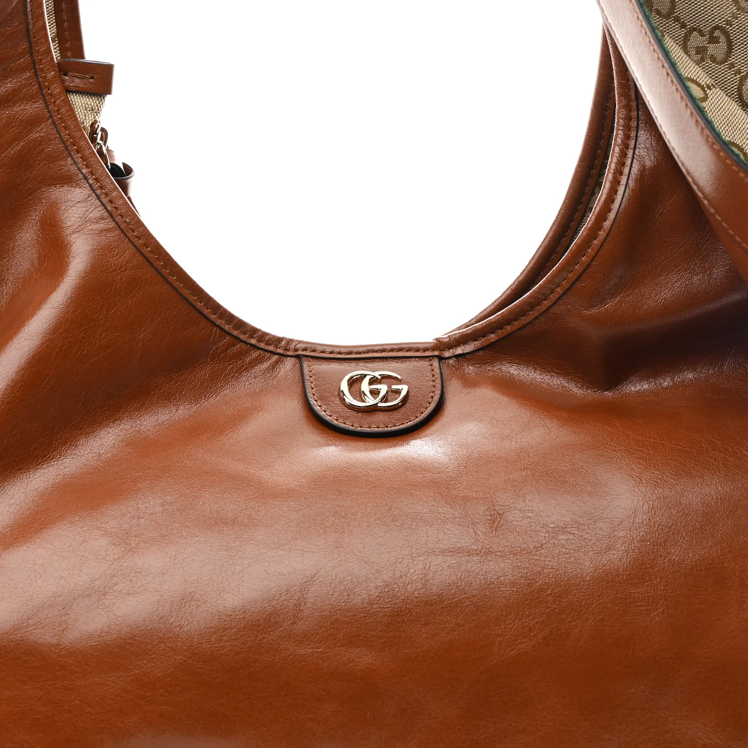 Soft Glossy Calfskin Large Giglio Tote Dark Brown
