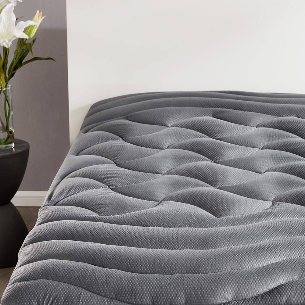 Sleep Zone Cooling Queen Mattress Pad, Premium Zoned Quilted Fitted Mattress