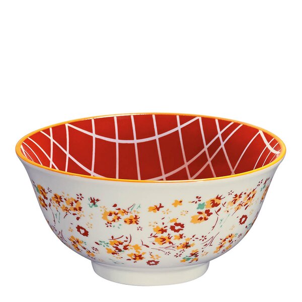AMICI skål 50 cl 15,5 cm blomster oransje