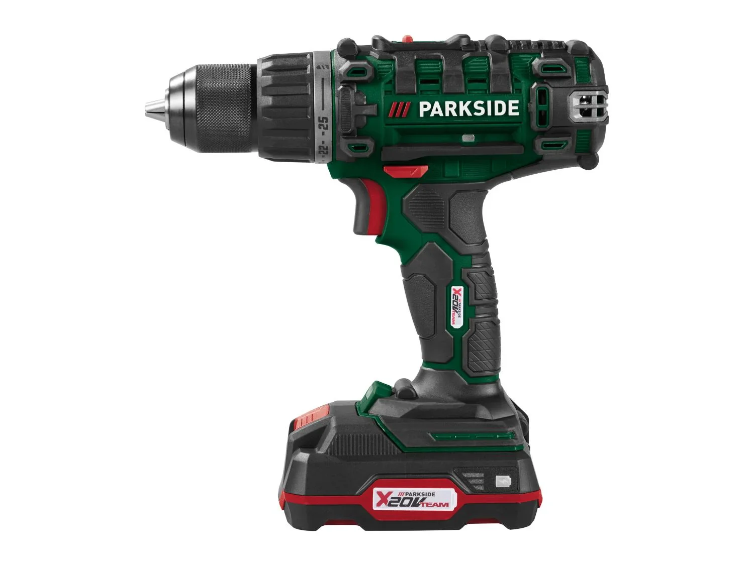 PARKSIDE Set perceuse-visseuse sans fil et accessoires + 2 Batteries + Chargeur, 20 V
