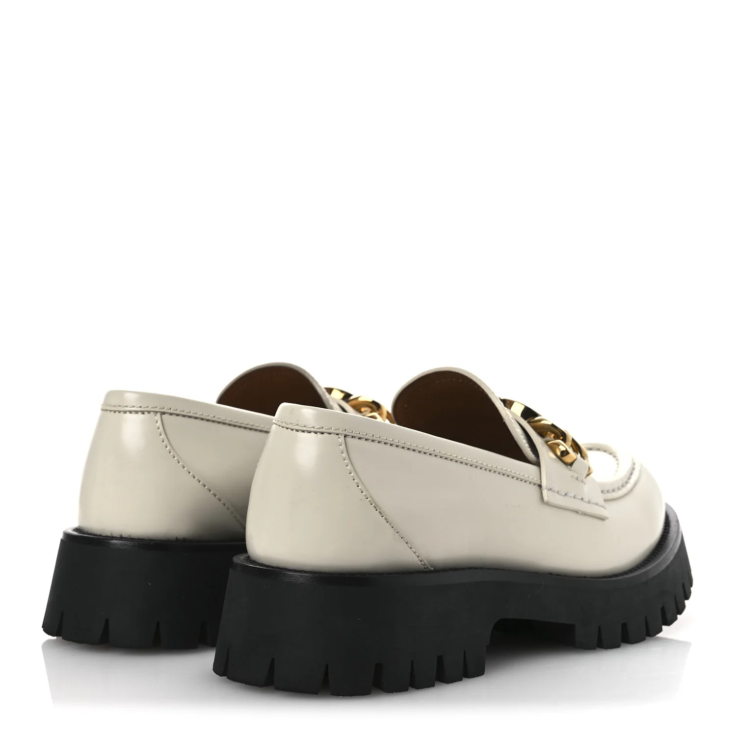 Cordovan Lux Womens Jeanne Platform Lug Sole 30/45mm Loafers 39 Mystic White
