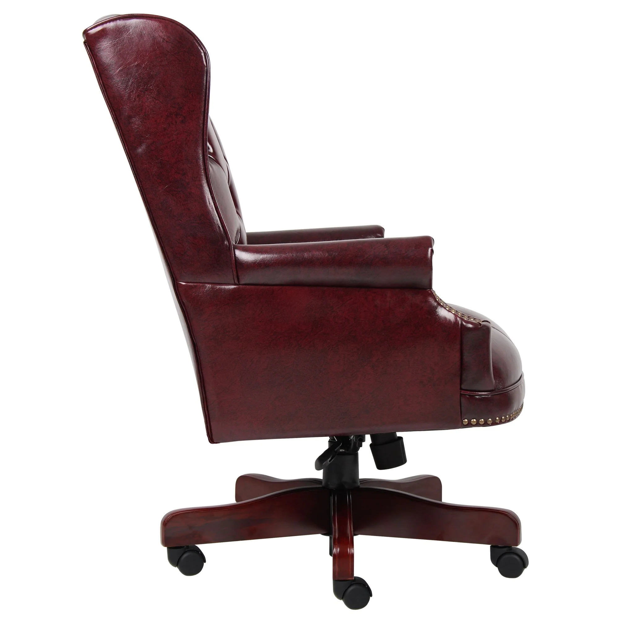 Traditional High Back Faux Leather Tufted Executive Chair, Oxblood(Oxblood) - Image 3