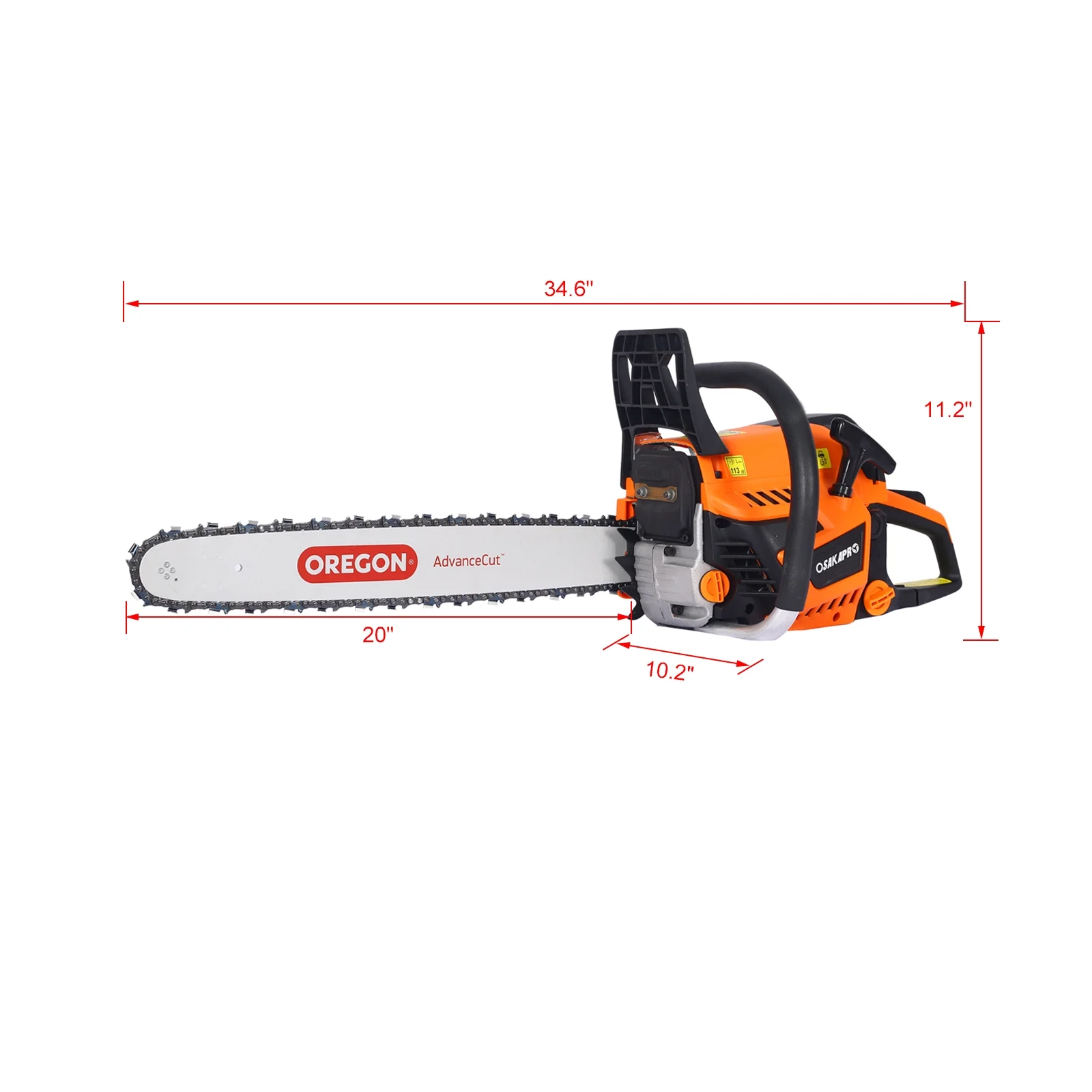 CLEARANCE! Chainsaw gas 20inch,52cc Gasoline Chain Saw for Trees,Wood Cutting 2-cycle EPA Compliant, bar(Orange) - Image 8