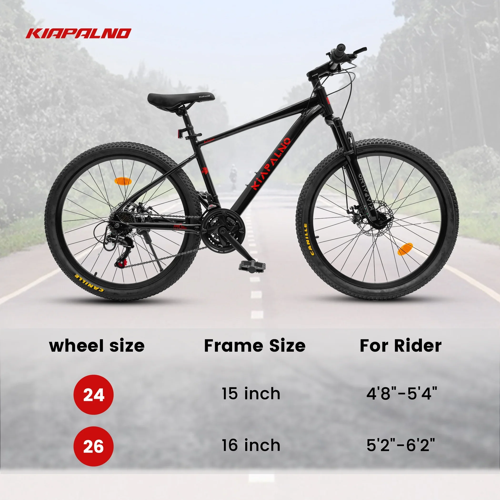 24 Inch Mountain Bike, 21 Speed Mountain Bicycle with Aluminium Alloy Frame, Dual Disc Brakes and Front Suspension, Men Commuting City Bike for Teenagers Adult, Quick Release Front Wheel, Black